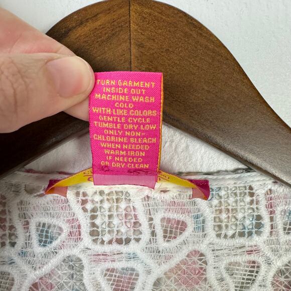 Catherine Malandrino | Floral Lace Long Sleeve Open Layering Duster Cardigan - Picture 8 of 9